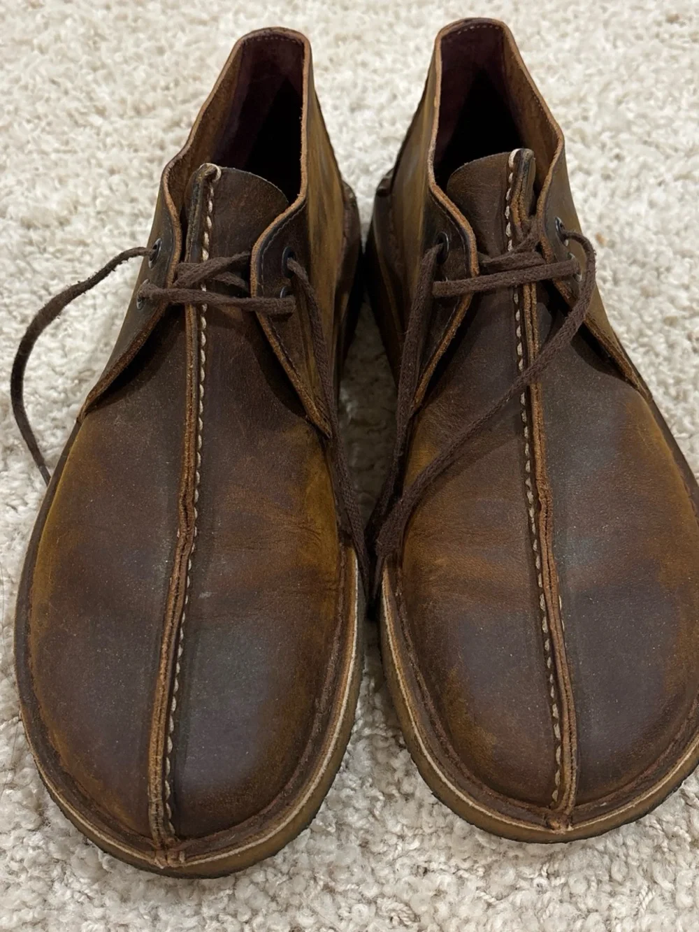 Clarks Originals Men’s Desert Trek Boots Shoes Brown Beeswax Leather Size 11M